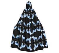 AKGFFDS Halloween adult hooded cape Data Breach Wolf Printing comfortable and soft with large brim suitable for dances parties and gatheringss