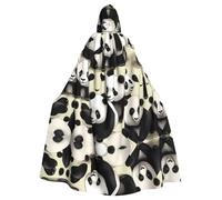 AKGFFDS Halloween adult hooded cape Giant pandas taking a walk Printing comfortable and soft with large brim suitable for dances parties and gatheringss