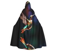 AKGFFDS Halloween adult hooded cape Hummingbirds in Flight Printing comfortable and soft with large brim suitable for dances parties and gatheringss