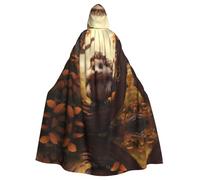 AKGFFDS Halloween adult hooded cape Little hedgehog on the tree Printing comfortable and soft with large brim suitable for dances parties and gatheringss