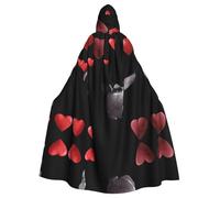 AKGFFDS Halloween adult hooded cape Love is floating Printing comfortable and soft with large brim suitable for dances parties and gatheringss