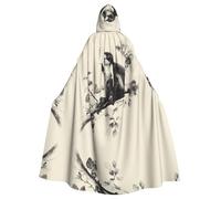 AKGFFDS Halloween adult hooded cape Monkey on a branch Printing comfortable and soft with large brim suitable for dances parties and gatheringss