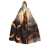 AKGFFDS Halloween adult hooded cape Snow fox on the hill Printing comfortable and soft with large brim suitable for dances parties and gatheringss