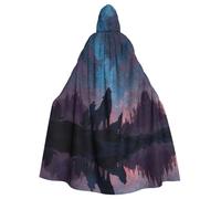 AKGFFDS Halloween adult hooded cape Starry Sky Wolf Pack Printing comfortable and soft with large brim suitable for dances parties and gatheringss