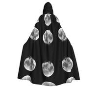 AKGFFDS Halloween adult hooded cape The terrifying bat moon Printing comfortable and soft with large brim suitable for dances parties and gatheringss