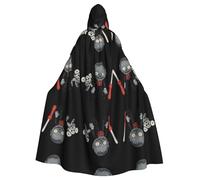 AKGFFDS Halloween adult hooded cape Violent ghost doll Printing comfortable and soft with large brim suitable for dances parties and gatheringss