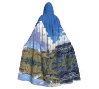 AKGFFDS Halloween adult hooded cape White clouds and little sheep Printing comfortable and soft with large brim suitable for dances parties and gatheringss