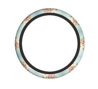 AKGFFDS Ice cream and flowers Printing Steering Wheel Cover for Women and Men Durable, Non-Slip, Elastic, Easy to Install, for Sedans, SUVs, ATVs, Trucks