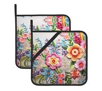 AKGFFDS If it blooms soon. Printing Square heat-proof pot holders (set of two) 8x8 in : Quality fabrics, Anti-scalding and easy to clean