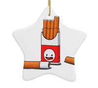 AKGFFDS Induce hormones Printing Christmas Ceramic Star Pendant Festive and Creative Decoration Easy to hang