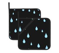 AKGFFDS It's raining Printing Square heat-proof pot holders (set of two) 8x8 in : Quality fabrics, Anti-scalding and easy to clean