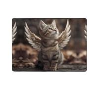 AKGFFDS Kitten with wings Printing Carpet 80x58 in Area Rug for Living Room, Office, Coffee Table, Bed, Balcony - Soft, Fluffy, Water Absorbent, Durable