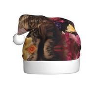 AKGFFDS Kittens in the flowers Printing Christmas Hat for Adult material is soft and lightweight