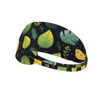 AKGFFDS Leaf Smile Pattern Printing Elastic Exercise Headband Sports Head Tie for Men and Women, Soft, Quick-Dry