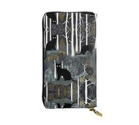 AKGFFDS Leather Long Clutch Wallet Artistic Style Multiple Cats Printing Comfortable and Lightweight Zipper Closure for Storing Coins and Credit Cards.