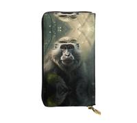 AKGFFDS Leather Long Clutch Wallet Big Monkey Printing Comfortable and Lightweight Zipper Closure for Storing Coins and Credit Cards.