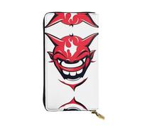 AKGFFDS Leather Long Clutch Wallet Devil's Smile Printing Comfortable and Lightweight Zipper Closure for Storing Coins and Credit Cards.