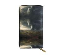 AKGFFDS Leather Long Clutch Wallet Huge Tornado Printing Comfortable and Lightweight Zipper Closure for Storing Coins and Credit Cards.