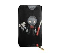 AKGFFDS Leather Long Clutch Wallet Violent Ghost Doll Printing Comfortable and Lightweight Zipper Closure for Storing Coins and Credit Cards.
