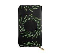 AKGFFDS Leather Long Clutch Wallet Willow Branches and Wreaths Printing Comfortable and Lightweight Zipper Closure for Storing Coins and Credit Cards.