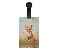 AKGFFDS Little Fox in The Field Printing Luggage tag Type Luggage identifier Suitable for Both Men and Women, Printed with Multifunctional and Cute Tags