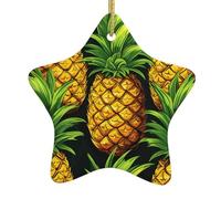 AKGFFDS Lots of pineapple Printing Christmas Ceramic Star Pendant Festive and Creative Decoration Easy to hang
