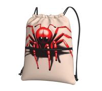 AKGFFDS Men's and women's Cute little red spider Printing drawstring backpacks, sports and fitness outdoor bags, waterproof and durable