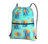 AKGFFDS Men's and women's Little Elephant with Big Ears Printing drawstring backpacks, sports and fitness outdoor bags, waterproof and durable