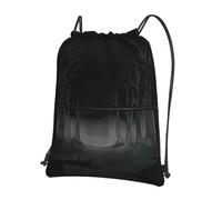 AKGFFDS Men's and women's The endless grey forest Printing drawstring backpacks, sports and fitness outdoor bags, waterproof and durable