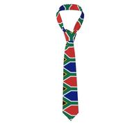 AKGFFDS Men's Necktie South Africa flag Printing Soft & Comfortable, Non-Deforming, Fade-Resistant, Durable with Excellent Verticality