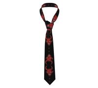 AKGFFDS Men's Necktie The devil horn Printing Soft & Comfortable, Non-Deforming, Fade-Resistant, Durable with Excellent Verticality