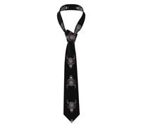 AKGFFDS Men's Necktie The devil smiles on the face of the tiger Printing Soft & Comfortable, Non-Deforming, Fade-Resistant, Durable with Excellent Verticality