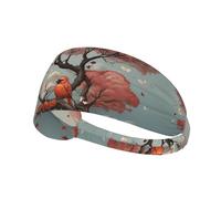 AKGFFDS Pink bird on the tree Printing Elastic Exercise Headband Sports Head Tie for Men and Women, Soft, Quick-Dry