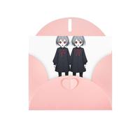 AKGFFDS Pink Holiday greeting check blank card and pearl beautiful blank note block A conjoined ghost Printing