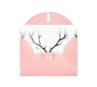 AKGFFDS Pink Holiday greeting check blank card and pearl beautiful blank note block Antler Skeleton Printing