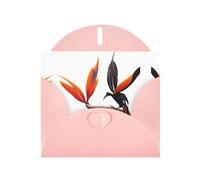 AKGFFDS Pink Holiday greeting check blank card and pearl beautiful blank note block Colorful bird of paradise Printing