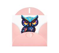 AKGFFDS Pink Holiday greeting check blank card and pearl beautiful blank note block Cosmic Owl Printing