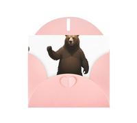 AKGFFDS Pink Holiday greeting check blank card and pearl beautiful blank note block Data Bear Binary Printing
