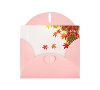 AKGFFDS Pink Holiday greeting check blank card and pearl beautiful blank note block Falling maple leaves Printing