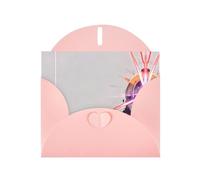 AKGFFDS Pink Holiday greeting check blank card and pearl beautiful blank note block Four-sided laser Printing