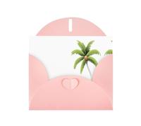 AKGFFDS Pink Holiday greeting check blank card and pearl beautiful blank note block Hainan Coconut Tree Printing