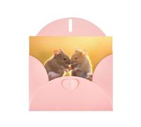 AKGFFDS Pink Holiday greeting check blank card and pearl beautiful blank note block Intimate mice Printing