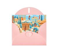 AKGFFDS Pink Holiday greeting check blank card and pearl beautiful blank note block life of the ancients Printing