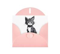 AKGFFDS Pink Holiday greeting check blank card and pearl beautiful blank note block Lonely Cat Printing