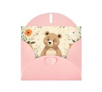 AKGFFDS Pink Holiday greeting check blank card and pearl beautiful blank note block Lost Bear Printing