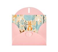 AKGFFDS Pink Holiday greeting check blank card and pearl beautiful blank note block Lots of rabbits Printing
