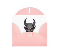 AKGFFDS Pink Holiday greeting check blank card and pearl beautiful blank note block The devil smiles on the face of the tiger Printing