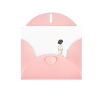 AKGFFDS Pink Holiday greeting check blank card and pearl beautiful blank note block The story of people and dogs Printing