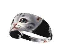 AKGFFDS Poor little gray cat Printing Elastic Exercise Headband Sports Head Tie for Men and Women, Soft, Quick-Dry