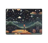 AKGFFDS Praying under the starry sky Printing Carpet 80x58 in Area Rug for Living Room, Office, Coffee Table, Bed, Balcony - Soft, Fluffy, Water Absorbent, Durable